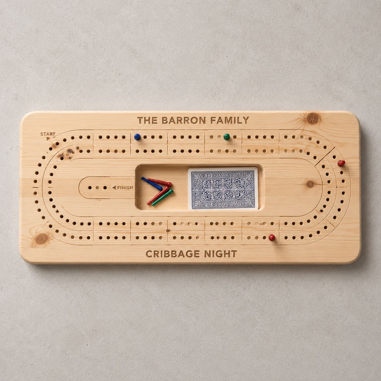 Wooden cribbage board