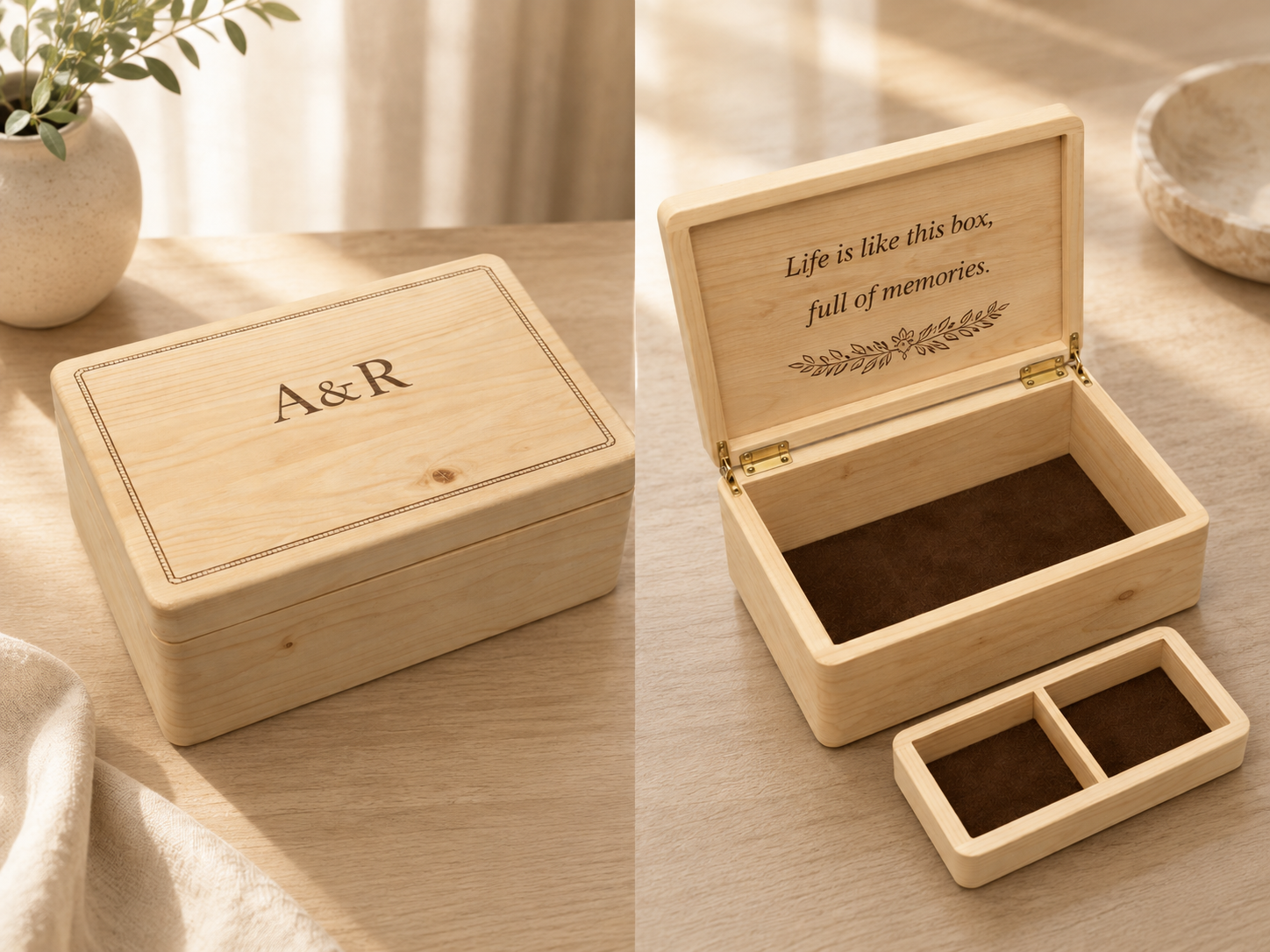 Wooden memory box